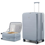 Hanke Hardside Expandable Large Checked Luggage, 28 Inch Top Opening Trunk Luggages with Spinner Wheels, All - PC Hard Shell Suitcase, Lightweight TSA Approved (Grey, 120L)