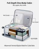 Hanke Hardside Expandable Large Checked Luggage, 28 Inch Top Opening Trunk Luggages with Spinner Wheels, All - PC Hard Shell Suitcase, Lightweight TSA Approved (Grey, 120L)