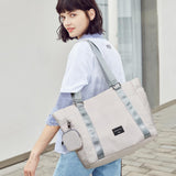 Hanke Laptop Tote - Lightweight Nylon Shoulder Bag for Work, Travel, Sports & Gym - Dune Grey