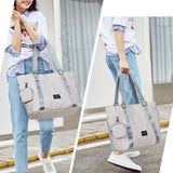 Hanke Laptop Tote - Lightweight Nylon Shoulder Bag for Work, Travel, Sports & Gym - Dune Grey