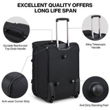 Hanke Large Expandable checked Luggage Suitcases with Wheels Foldable Duffle Bag for Travel suitcase for Women Men Garment Bag（Black）