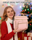 Hanke Large Toiletry Bag for Women Travel, Double Layer Organizer with Wide Opening for Full - Size Cosmetics & Toiletries, 12.2L Water - Resistant Makeup Bag,Pink