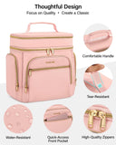 Hanke Large Toiletry Bag for Women Travel, Double Layer Organizer with Wide Opening for Full - Size Cosmetics & Toiletries, 12.2L Water - Resistant Makeup Bag,Pink