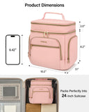Hanke Large Toiletry Bag for Women Travel, Double Layer Organizer with Wide Opening for Full - Size Cosmetics & Toiletries, 12.2L Water - Resistant Makeup Bag,Pink