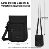 Hanke Passport Holder, Travel Wallet for Womens and Men, Neck Wallet Hidden Passport Pouch for Travel Adjustable Lightweight Thin with 6 compartments (Black)