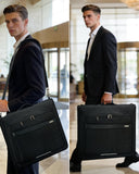 Hanke Premium Garment Bags for Travel, Business Travel Suit Bag with Wrinkle - Free System, Fits 4 Suits & 17.3'' Laptop, Carry On Garment Bag with Shoe Compartment, Shoulder Strap, Black