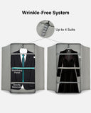 Hanke Premium Garment Bags for Travel, Business Travel Suit Bag with Wrinkle - Free System, Fits 4 Suits & 17.3'' Laptop, Carry On Garment Bag with Shoe Compartment, Shoulder Strap, Black
