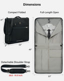 Hanke Premium Garment Bags for Travel, Business Travel Suit Bag with Wrinkle - Free System, Fits 4 Suits & 17.3'' Laptop, Carry On Garment Bag with Shoe Compartment, Shoulder Strap, Black