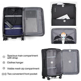 Hanke Softside Expandable 20 Inch Carry On Luggage with Wheels Airline Approved, TSA Luggage Lightweight Rolling Suitcases for Travel Carry On Bag(Black)