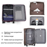 Hanke Softside Expandable 20 Inch Carry On Luggage with Wheels Airline Approved, TSA Luggage Lightweight Rolling Suitcases for Travel Carry On Bag(Coffee)