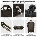 Hanke Suitcases with Wheels Expandable Foldable Luggage Bag Suitcase Collapsible Rolling Travel Bag Duffel Bag for Men Women Lightweight Suitcases without Telescoping Handle, Coffee