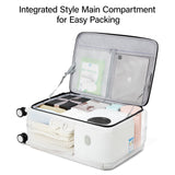 Hanke Top Opening 24 Inch Luggage with Spinner Wheels, Aluminum Frame All - PC Hard Shell Medium Suitcase, Trunk Wide Handle Luggage for Travel, TSA Checked - Medium (Smoke White, 69L)