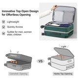 Hanke Top Opening Carry On Luggage, 20 Inch All - PC Aluminum Frame Wide Handle Luggage, Hard Shell Trunk Suitcase with Spinner Wheels, TSA Airline Approved (Blackish Green, 40L)