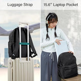 Hanke Travel Backpack for Women Men, Small College Laptop Backpack, Lightweight Water - Resistant Work Bookbag, Cute Casual Daypack for 15.6 Inch Laptop, Graphite Black