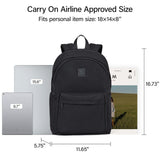Hanke Travel Backpack for Women Men, Small College Laptop Backpack, Lightweight Water - Resistant Work Bookbag, Cute Casual Daypack for 15.6 Inch Laptop, Graphite Black