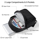 Hanke Travel Backpack for Women Men, Small College Laptop Backpack, Lightweight Water - Resistant Work Bookbag, Cute Casual Daypack for 15.6 Inch Laptop, Graphite Black