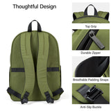 Hanke Travel Backpack for Women Men, Small College Laptop Backpack, Lightweight Water - Resistant Work Bookbag, Cute Casual Daypack for 15.6 Inch Laptop, Pine Green