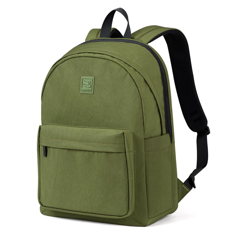 Hanke Travel Backpack for Women Men, Small College Laptop Backpack, Lightweight Water - Resistant Work Bookbag, Cute Casual Daypack for 15.6 Inch Laptop, Pine Green