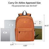Hanke Travel Backpack for Women Men, Small College Laptop Backpack, Lightweight Water - Resistant Work Bookbag, Cute Casual Daypack for 15.6 Inch Laptop, Reddish Brown