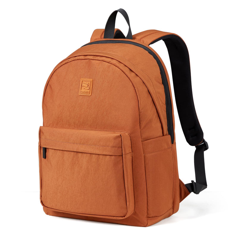 Hanke Travel Backpack for Women Men, Small College Laptop Backpack, Lightweight Water - Resistant Work Bookbag, Cute Casual Daypack for 15.6 Inch Laptop, Reddish Brown