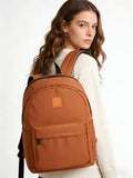 Hanke Travel Backpack for Women Men, Small College Laptop Backpack, Lightweight Water - Resistant Work Bookbag, Cute Casual Daypack for 15.6 Inch Laptop, Reddish Brown