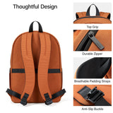 Hanke Travel Backpack for Women Men, Small College Laptop Backpack, Lightweight Water - Resistant Work Bookbag, Cute Casual Daypack for 15.6 Inch Laptop, Reddish Brown