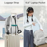 Hanke Travel Backpack for Women Men, Small College Laptop Backpack, Lightweight Water - Resistant Work Bookbag, Cute Casual Daypack for 15.6 Inch Laptop, Rock Grey