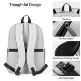 Hanke Travel Backpack for Women Men, Small College Laptop Backpack, Lightweight Water - Resistant Work Bookbag, Cute Casual Daypack for 15.6 Inch Laptop, Rock Grey