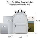 Hanke Travel Backpack for Women Men, Small College Laptop Backpack, Lightweight Water - Resistant Work Bookbag, Cute Casual Daypack for 15.6 Inch Laptop, Rock Grey