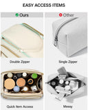 Hanke Travel Toiletry Bag, Lightweight Wide - open Makeup Bag, Dual - Layer Travel Bag for Toiletries Water - Resistant Cosmetic Bags Large Toiletry Bags for Women & Men, Travel Essentials, Off White