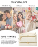 Hanke Travel Toiletry Bag, Lightweight Wide - open Makeup Bag, Dual - Layer Travel Bag for Toiletries Water - Resistant Cosmetic Bags Large Toiletry Bags for Women & Men, Travel Essentials, Off White