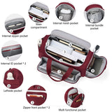 Hanke Underseat Carry On luggage Bags for Travel, Foldable Travel Bags for Women, Soft Lightweight Personal Item Travel Bag Small Carry On Bags for Airplanes, Travel Tote Bags for Women Men.（Burgundy）