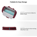 Hanke Underseat Carry On luggage Bags for Travel, Foldable Travel Bags for Women, Soft Lightweight Personal Item Travel Bag Small Carry On Bags for Airplanes, Travel Tote Bags for Women Men.（Burgundy）