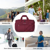 Hanke Underseat Carry On luggage Bags for Travel, Foldable Travel Bags for Women, Soft Lightweight Personal Item Travel Bag Small Carry On Bags for Airplanes, Travel Tote Bags for Women Men.（Burgundy）