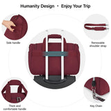 Hanke Underseat Carry On luggage Bags for Travel, Foldable Travel Bags for Women, Soft Lightweight Personal Item Travel Bag Small Carry On Bags for Airplanes, Travel Tote Bags for Women Men.（Burgundy）