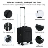Hanke Underseat Carry On Luggage with Wheels, Lightweight Small Suitcase Airline Approved 16 Inch Softside Personal Item Travel Bag for Women Men, Compact Under Seat Luggage with Spinner Wheels,Black