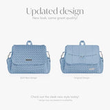 Hannah & Sophia Belle Convertible Baby Diaper Backpack & Bag in Moonmist Blue, Large Size, Dual Sided Water Resistant Changing Mat Included, Detachable Shoulder Straps, Easy To Use