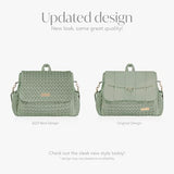 Hannah & Sophia Belle Convertible Baby Diaper Backpack & Bag in Sage Green, Large Size, Dual Sided Water Resistant Changing Mat Included, Detachable Shoulder Straps, Easy To Use
