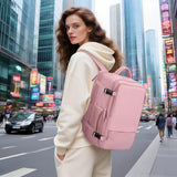 Hanples Carry on Travel Backpack for Women, Large 40L Personal Item Luggage Backpack,17inch Laptop Backpack TSA Flight Approved, Travel Essentials Casual Daypack with 2 Toiletry Bags (Pink)