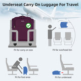 HanTrip 16 Inch Underseat Carry On Luggage with Wheels Softside Small Suitcases Personal Item Bag with Pocket Travel Luggage for Men Women Business Overnight Bag(Purple)