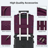 HanTrip 16 Inch Underseat Carry On Luggage with Wheels Softside Small Suitcases Personal Item Bag with Pocket Travel Luggage for Men Women Business Overnight Bag(Purple)