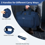 HanTrip Carry on Duffel Bag Foldable Duffle Bags for Travel, Under Seat Personal Item Bags for Airplanes, Weekender Overnight Mens Travel Tote Bag for Women Small Softside Carry on Luggage (Blue)