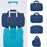 HanTrip Carry on Duffel Bag Foldable Duffle Bags for Travel, Under Seat Personal Item Bags for Airplanes, Weekender Overnight Mens Travel Tote Bag for Women Small Softside Carry on Luggage (Blue)