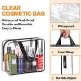 HAOGUAGUA 2 - Piece Large Clear Makeup Cosmetic Organizer Bag, Plastic Tote Bags, Waterproof Transparent Handbag Purse