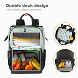 Hap Tim Diaper Bag Backpack,Large Capacity Travel Back Pack Maternity Baby Nappy Changing Bags, Double Compartments with Stroller Straps,Waterproof,Grey Black(US7340 - GB)