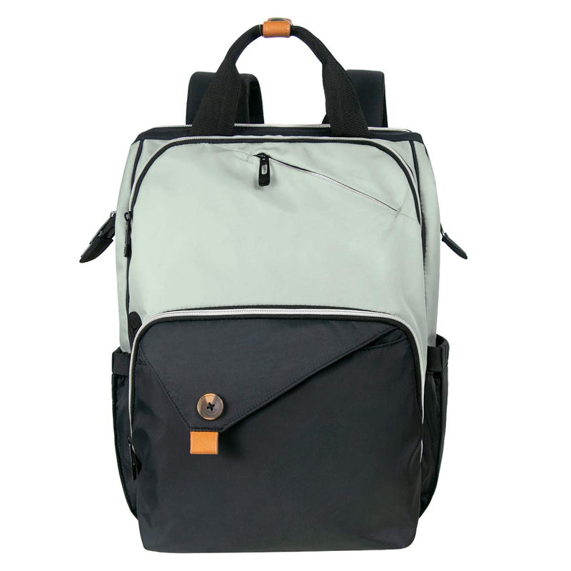 Hap Tim Diaper Bag Backpack,Large Capacity Travel Back Pack Maternity Baby Nappy Changing Bags, Double Compartments with Stroller Straps,Waterproof,Grey Black(US7340 - GB)