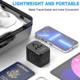 HAPOW Universal Travel Adapter, PD20W International Power Adapter, 2 USB - C & 2 USB - A Fast Charging Travel Charger, All in One Worldwide Travel Plug Adapter, Outlet Adapter for Europe EU UK USA AU
