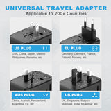 HAPOW Universal Travel Adapter, PD20W International Power Adapter, 2 USB - C & 2 USB - A Fast Charging Travel Charger, All in One Worldwide Travel Plug Adapter, Outlet Adapter for Europe EU UK USA AU