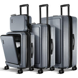 Hard Shell Luggage Sets with Spinner Wheels 4 Piece, Expandable Large Suitcases with TSA Lock, Travel Large Suitcase Set, Grey Luggage Set