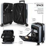 Hard Shell Luggage Sets with Spinner Wheels 4 Piece, Expandable Large Suitcases with TSA Lock, Travel Large Suitcase Set, Grey Luggage Set